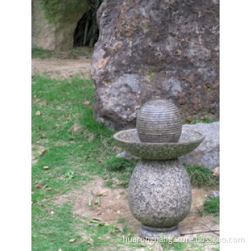 round ball and disk with round pillar solar fountain